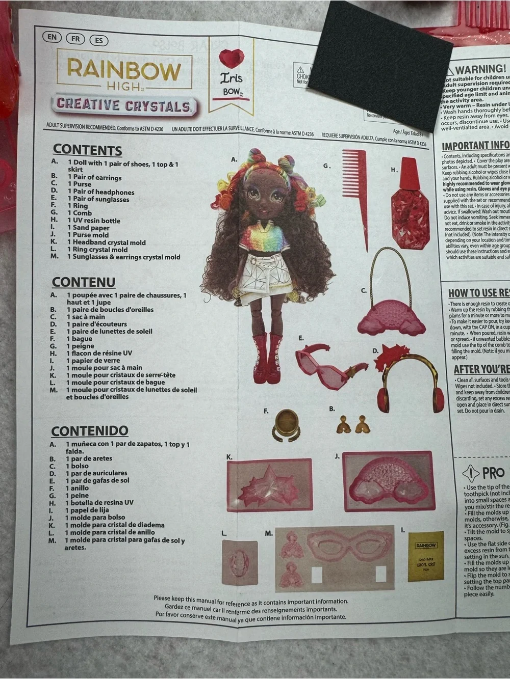 Rainbow High Creative Crystals Iris Fashion Doll with Crystal Accessory Kit